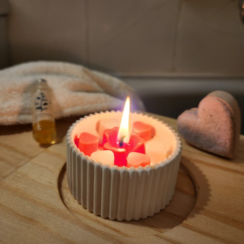 Ritual Spa en Casa |Vela aromática+guatero antifaz+aromaterapia+bomba tina