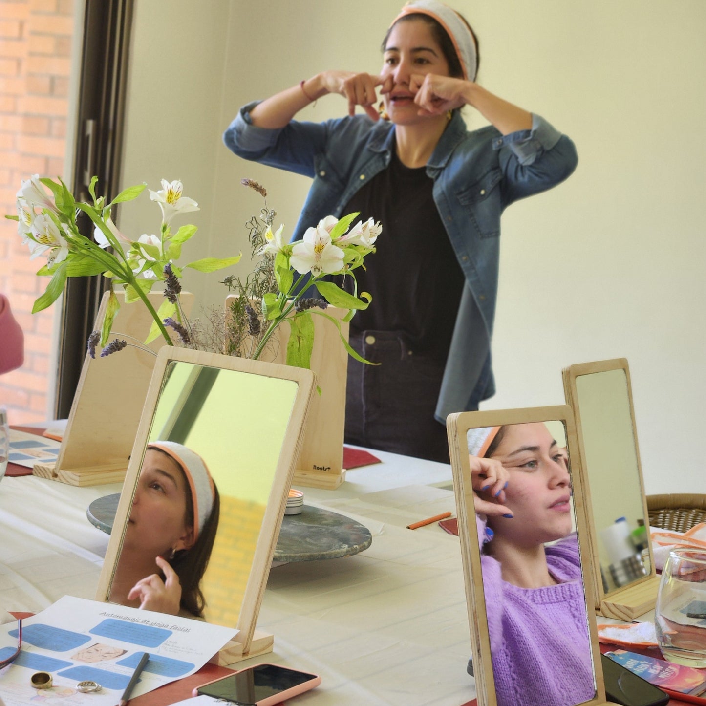Taller yoga facial y vela de masaje