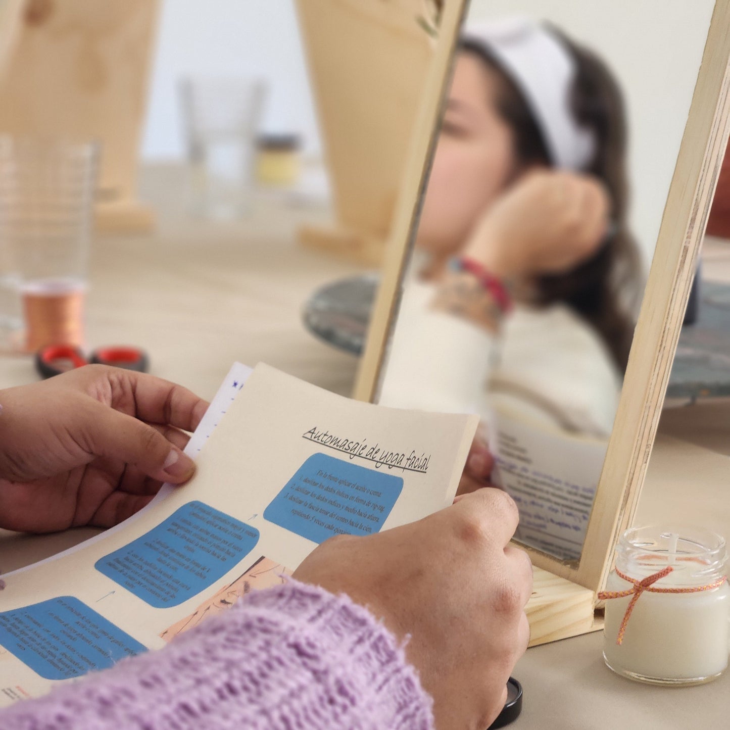 Taller yoga facial y vela de masaje