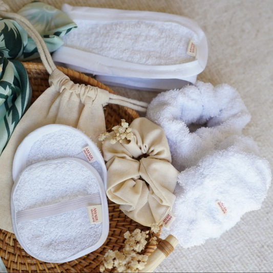 Kit Raíz | Accesorios de algodón y lino para tu rutina skincare