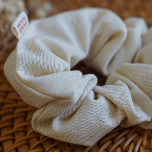 Scrunchie de lino y algodón | El cuidado que tu cabello merece