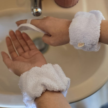 Muñequeras skincare de algodón | Olvídate del caos