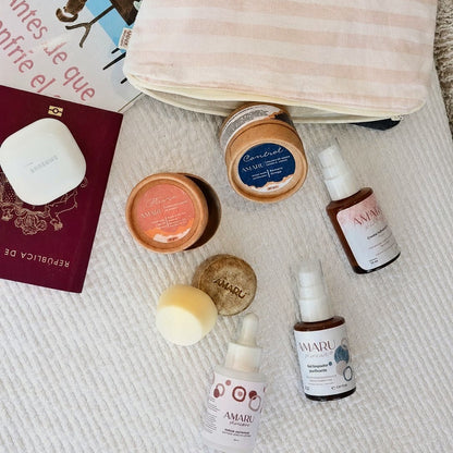 Ritual Explora| Sérum+Limpiador +Crema facial+Shampoo +Acondicionador mini +Cosmetiquero