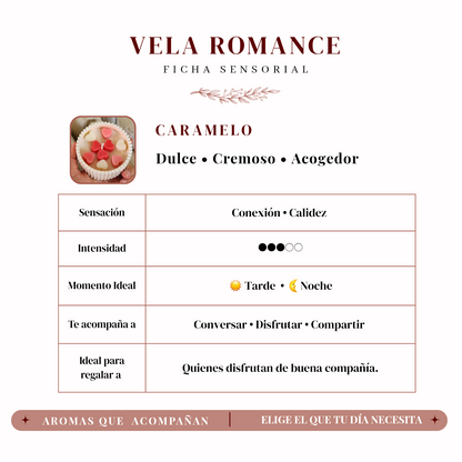 Vela Romance | Aroma caramelo | 60 grs