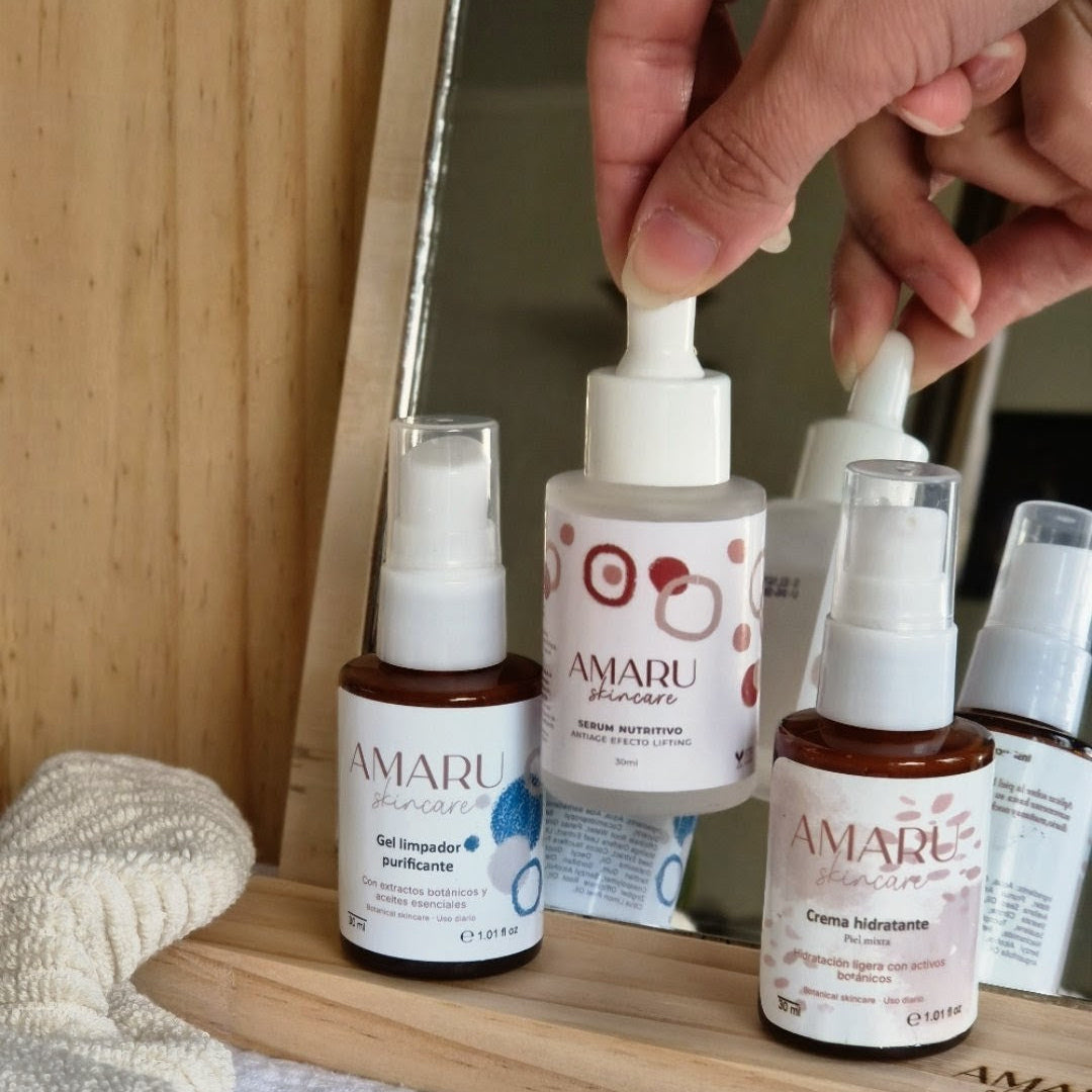 Ritual Explora| Sérum+Limpiador +Crema facial+Shampoo +Acondicionador mini +Cosmetiquero
