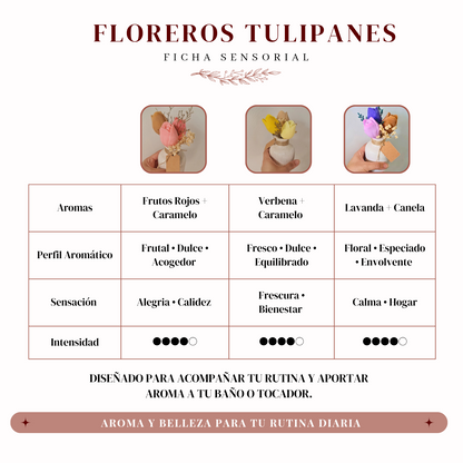 Tulipanes - Florero | Velas aromáticas | decora tu baño